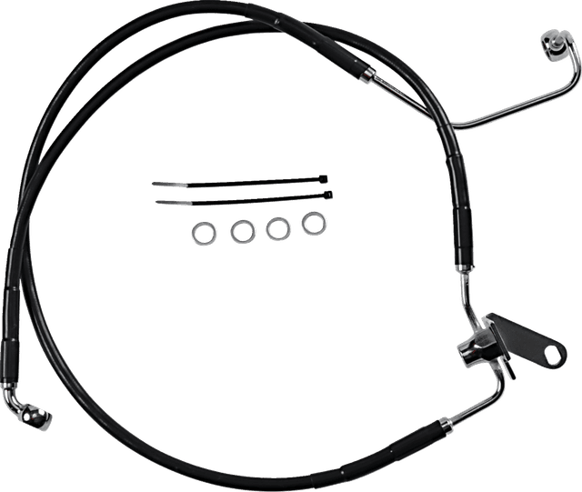 DRAG SPECIALTIES 1741-2955 Brake Line - Front - Black - +2" - Softail '04-'06 — image 2 of 2