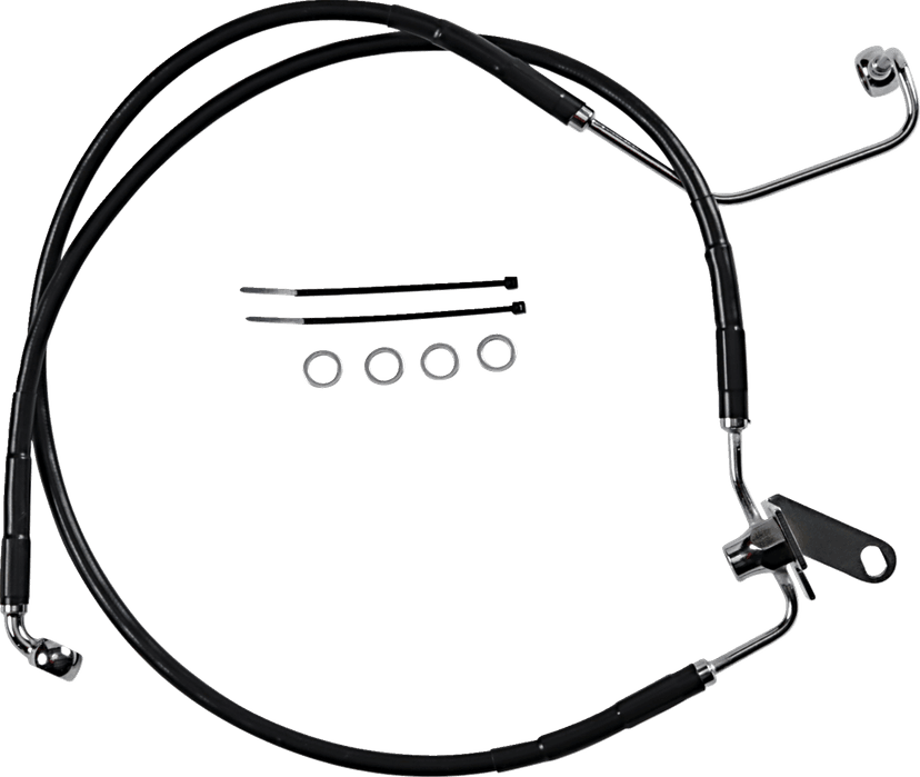 DRAG SPECIALTIES 1741-2955 Brake Line - Front - Black - +2" - Softail '04-'06 — image 2 of 2