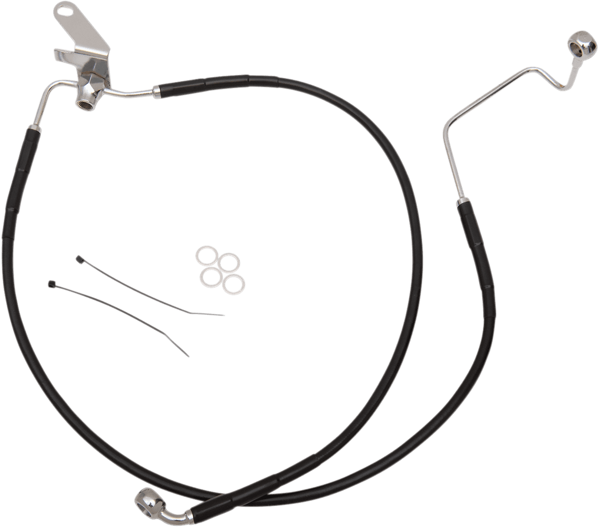 DRAG SPECIALTIES 1741-2955 Brake Line - Front - Black - +2" - Softail '04-'06