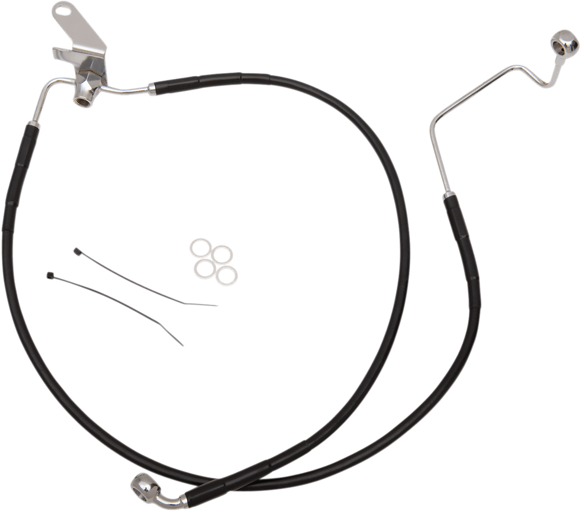 DRAG SPECIALTIES 1741-2955 Brake Line - Front - Black - +2" - Softail '04-'06