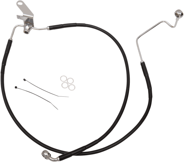 DRAG SPECIALTIES 1741-2955 Brake Line - Front - Black - +2" - Softail '04-'06 — image 1 of 2