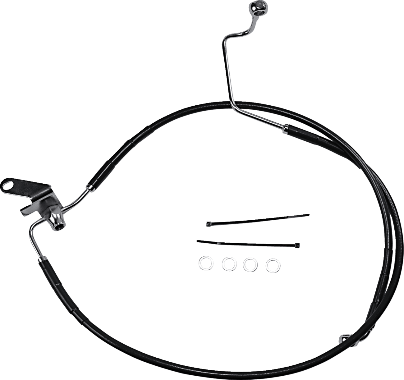 DRAG SPECIALTIES 1741-2956 Brake Line - Rear - Black - +3" - Softail '04-'06