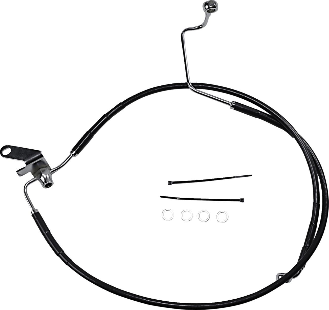 DRAG SPECIALTIES 1741-2956 Brake Line - Rear - Black - +3" - Softail '04-'06