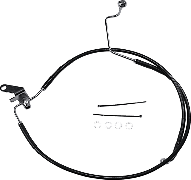 DRAG SPECIALTIES 1741-2956 Brake Line - Rear - Black - +3" - Softail '04-'06