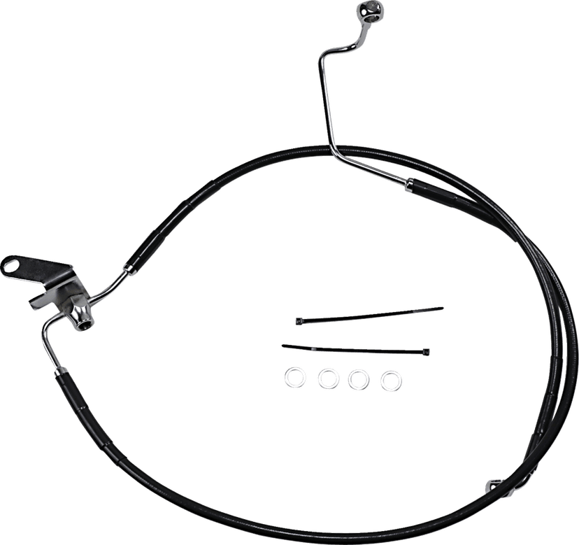 DRAG SPECIALTIES 1741-2956 Brake Line - Rear - Black - +3" - Softail '04-'06