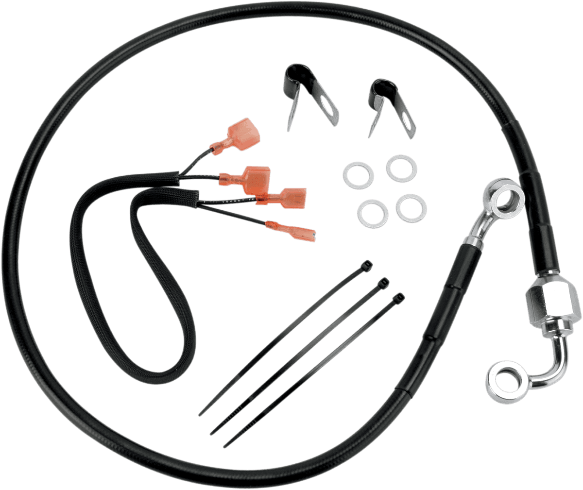 DRAG SPECIALTIES 1741-2960 Brake Line - Rear - Black
