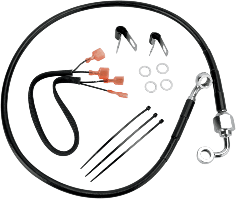 DRAG SPECIALTIES 1741-2960 Brake Line - Rear - Black