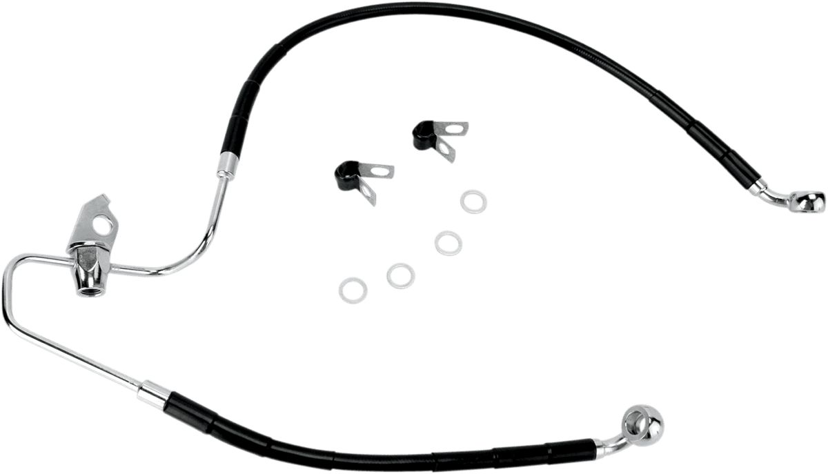 DRAG SPECIALTIES 1741-2962 Brake Line - Rear - Black