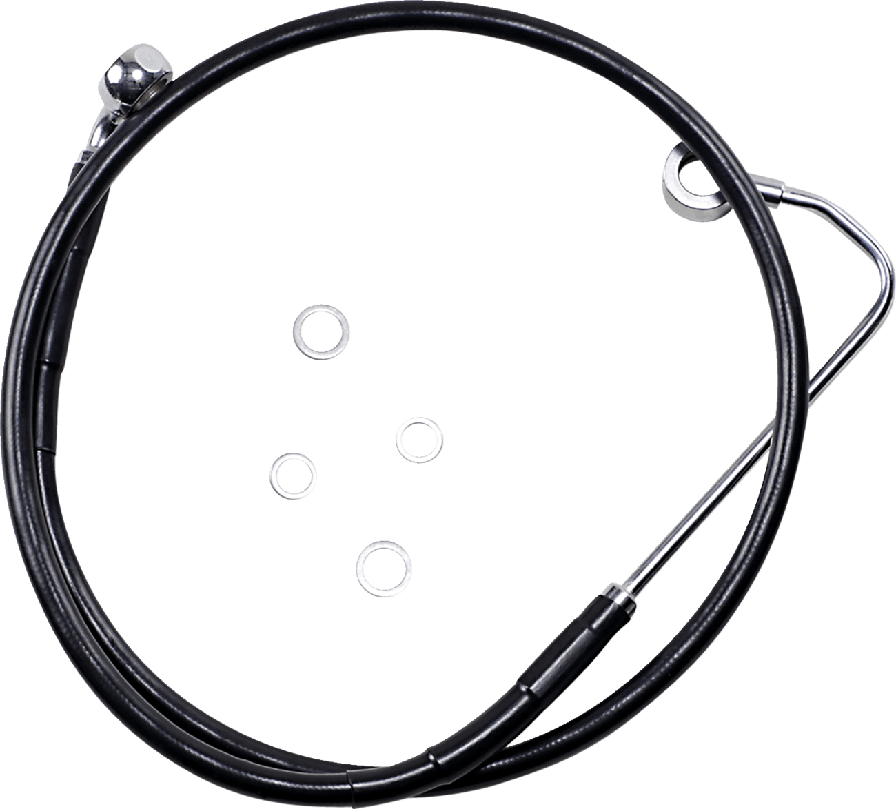 DRAG SPECIALTIES 1741-3774 Brake Line - Front - Black - +10" - FXS '12-'13