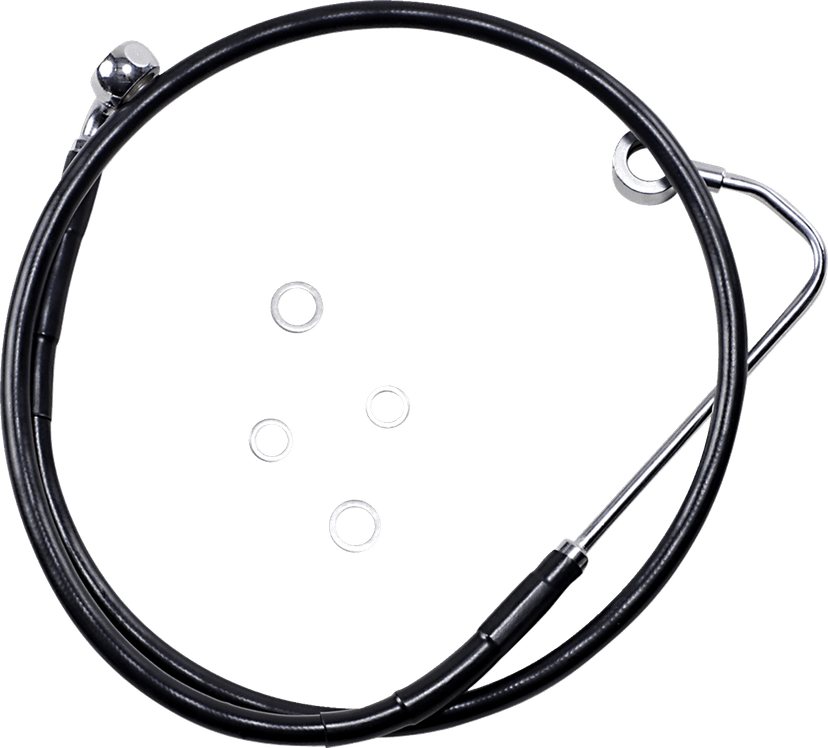 DRAG SPECIALTIES 1741-3774 Brake Line - Front - Black - +10" - FXS '12-'13