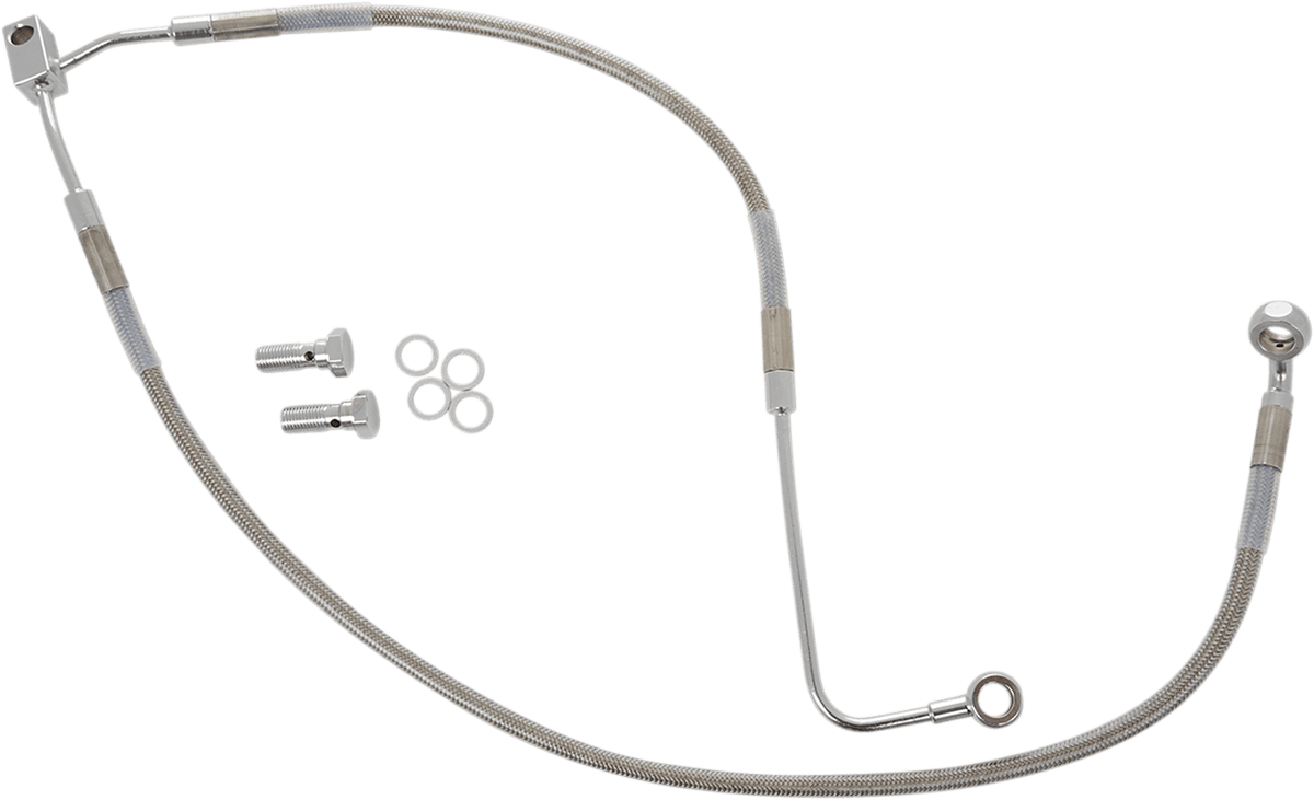 DRAG SPECIALTIES 1741-3775 Brake Line - Front (Lower/Upper) - Stainless Steel