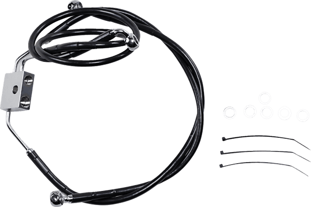 DRAG SPECIALTIES 1741-3832 Brake Line - Front - Black - +10" - FXDF '12-'17