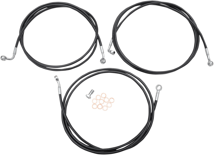 LA CHOPPERS 1741-3910 Brake Line - 18" - 20" Ape Hanger Handlebars - Black