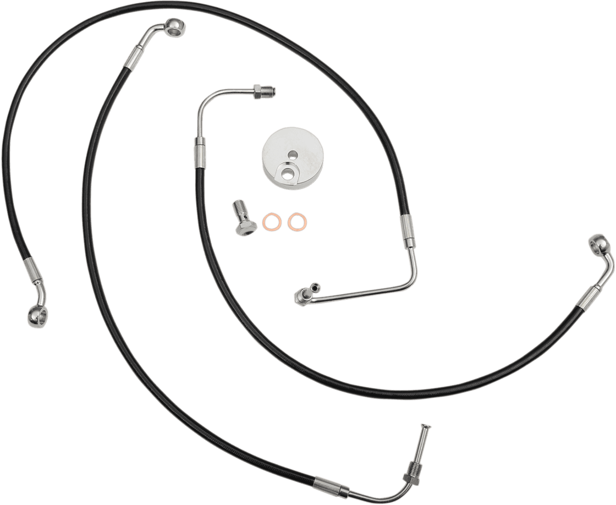 LA CHOPPERS 1741-3916 Brake Line - Mini Ape Hanger Handlebars - Black