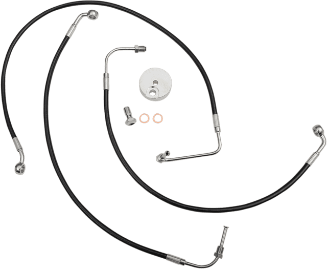 LA CHOPPERS 1741-3916 Brake Line - Mini Ape Hanger Handlebars - Black