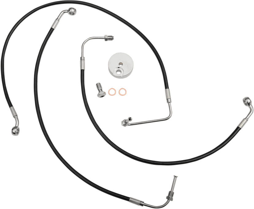 LA CHOPPERS 1741-3918 Brake Line - 12" - 14" Ape Hanger Handlebars - Black