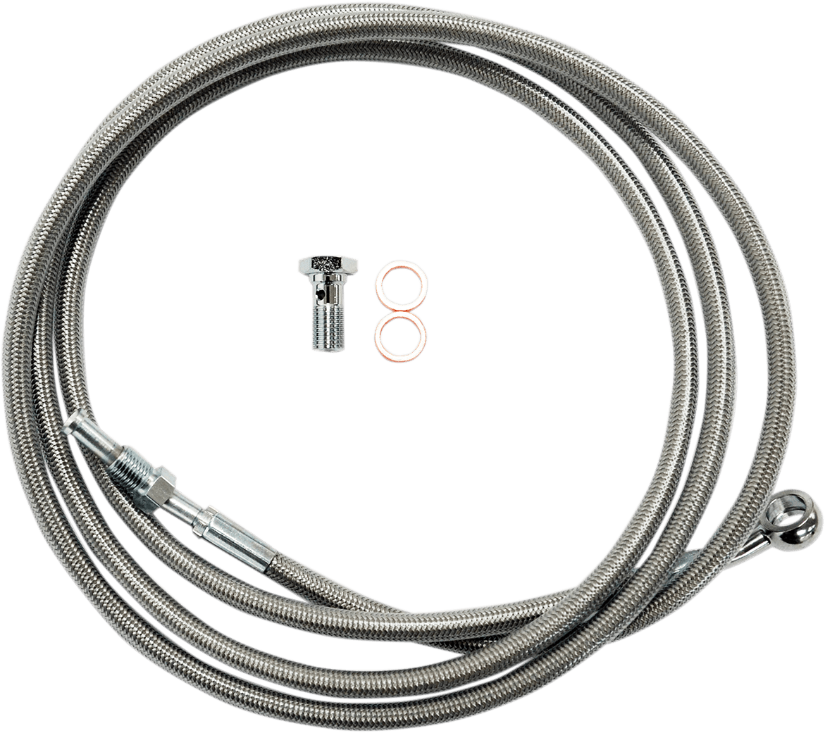LA CHOPPERS 1741-3953 Clutch Line - 12" - 14" Handlebars - Stainless Steel - Touring