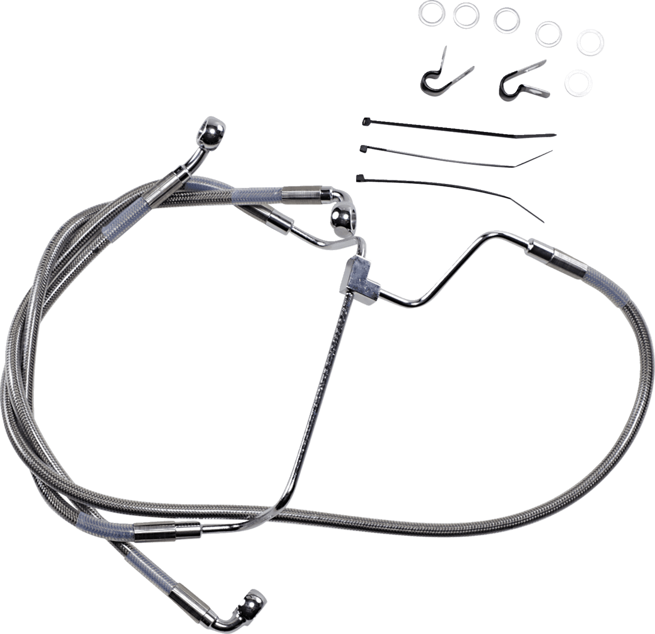 DRAG SPECIALTIES 1741-3975 Brake Line - +2" - Stainless Steel