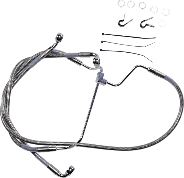 DRAG SPECIALTIES 1741-3975 Brake Line - +2" - Stainless Steel