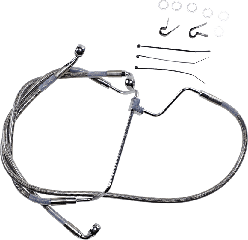 DRAG SPECIALTIES 1741-3975 Brake Line - +2" - Stainless Steel