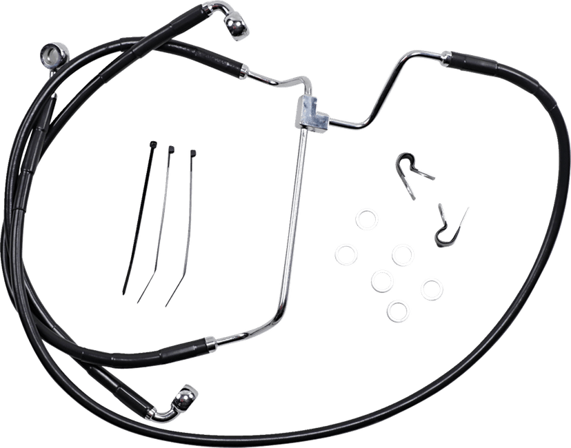 DRAG SPECIALTIES 1741-3978 Brake Line - Front - Black - +4"