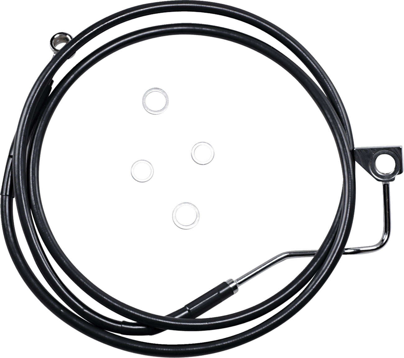 DRAG SPECIALTIES 1741-3988 Brake Line - Front (Upper) - Black