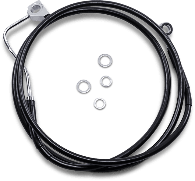 DRAG SPECIALTIES 1741-3995 Brake Line - Front (Upper) - Black - +2" with ABS