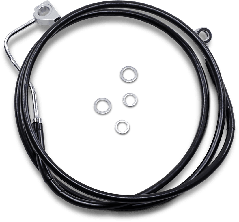 DRAG SPECIALTIES 1741-3995 Brake Line - Front (Upper) - Black - +2" with ABS