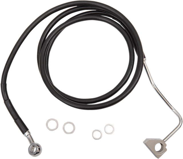 DRAG SPECIALTIES 1741-3996 Brake Line - Front (Upper) - Black - +4" with ABS