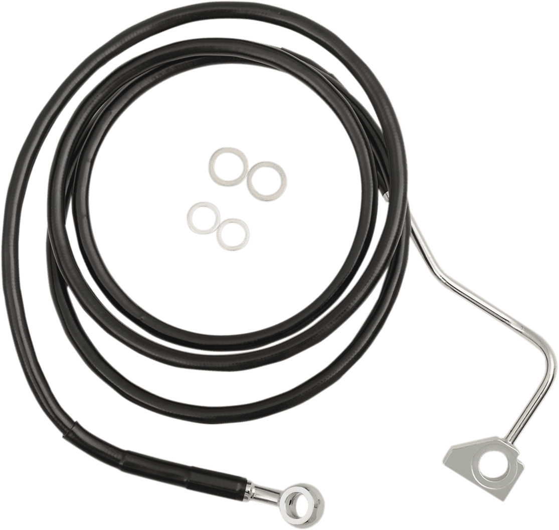 DRAG SPECIALTIES 1741-3998 Brake Line - Front (Upper) - Black - +8" with ABS