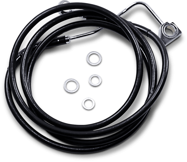 DRAG SPECIALTIES 1741-4000 Brake Line - Front (Upper) - Black - +12" with ABS