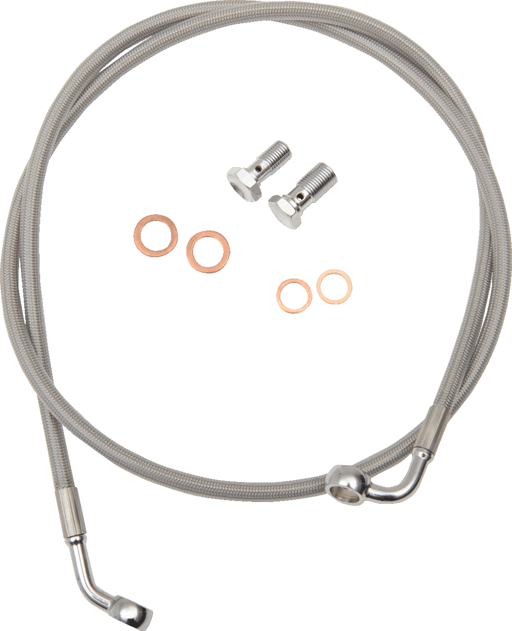 LA CHOPPERS 1741-4181 Brake Lines - 12" - 14" Ape Hanger Handlebars - Stainless Steel