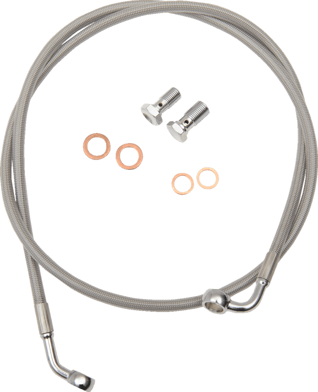 LA CHOPPERS 1741-4185 Brake Lines - 18" - 20" Ape Hanger Handlebars - Stainless Steel
