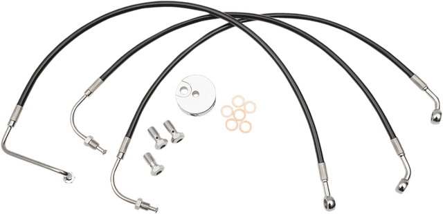 LA CHOPPERS 1741-4228 Brake Line - Mini Ape Hanger Handlebars - Black
