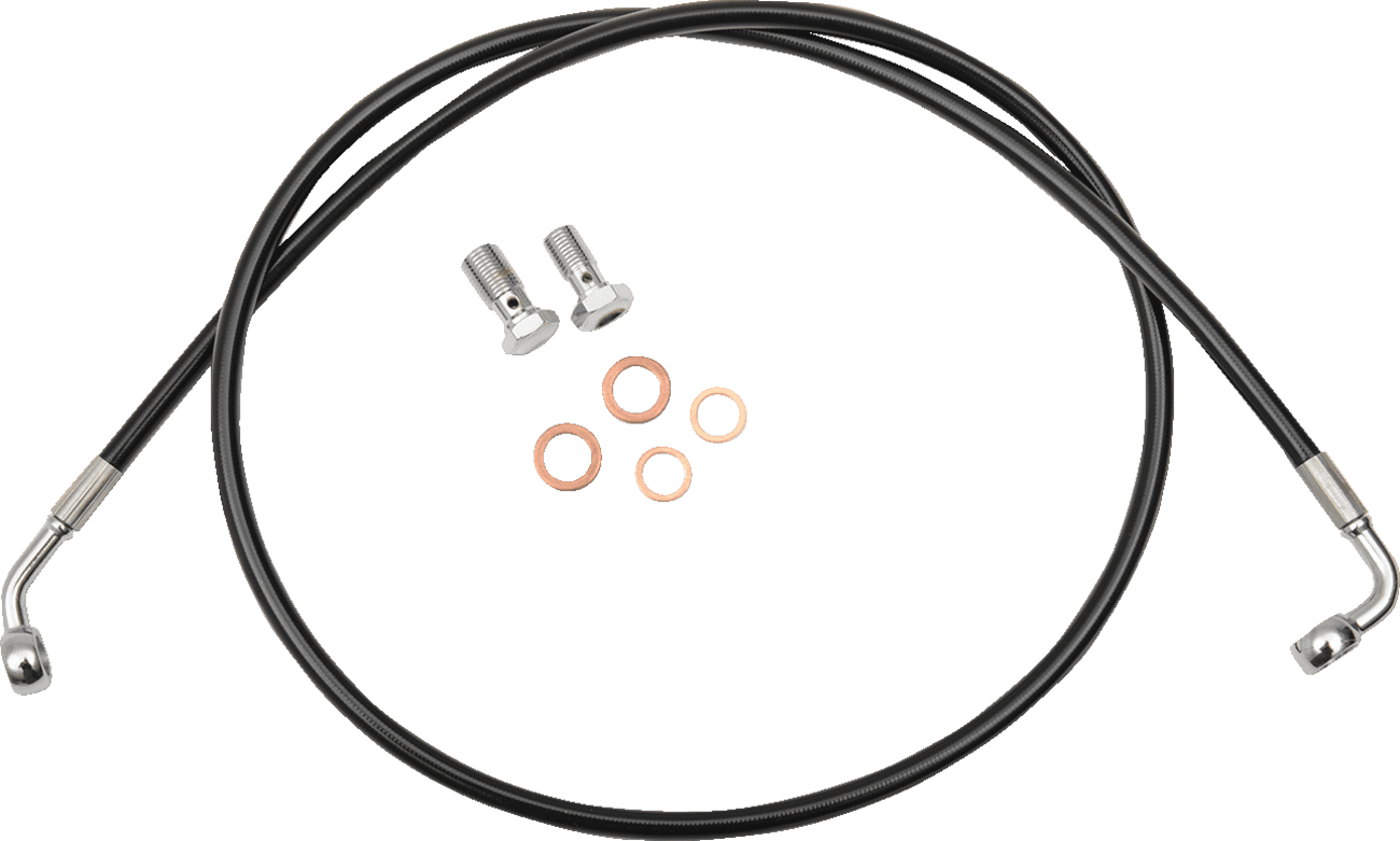 LA CHOPPERS 1741-4242 Brake Line - 12" - 14" Ape Hanger Handlebars - Black