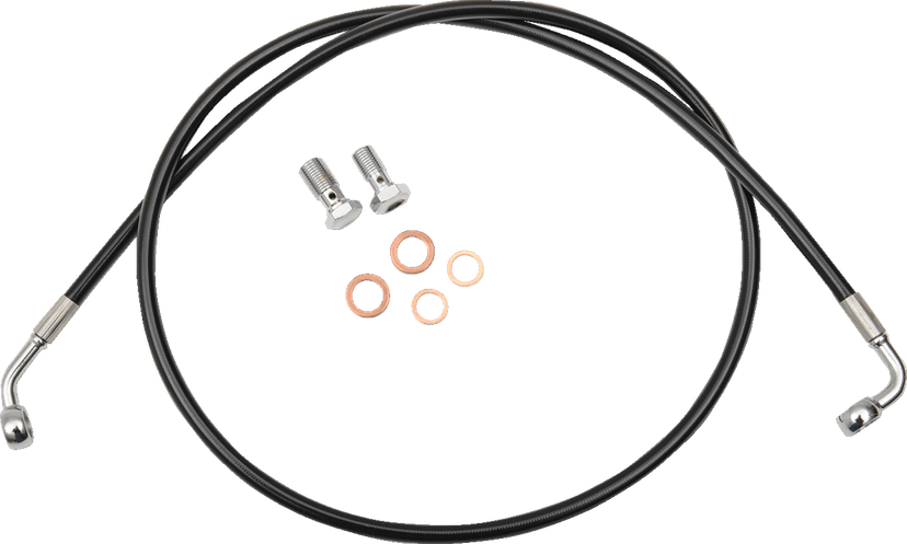 LA CHOPPERS 1741-4242 Brake Line - 12" - 14" Ape Hanger Handlebars - Black