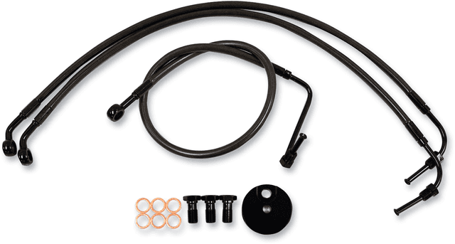 LA CHOPPERS 1741-4359 Brake Lines - 15" - 17" Ape Hanger Handlebars - Midnight