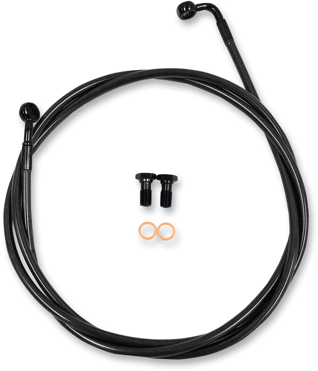 LA CHOPPERS 1741-4395 Brake Lines - 12" - 14" Ape Hanger Handlebars - Midnight
