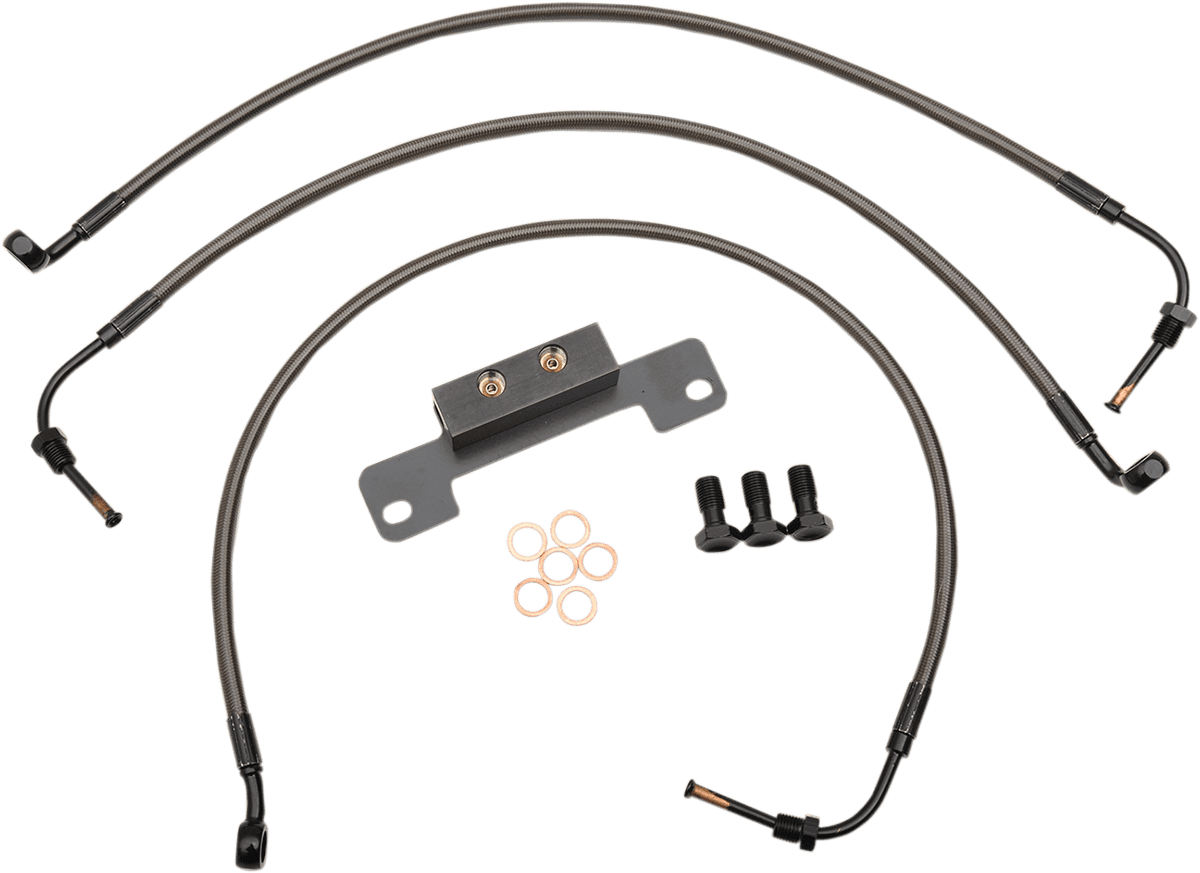 LA CHOPPERS 1741-4402 Brake Lines - 15" - 17" Ape Hanger Handlebars - Midnight