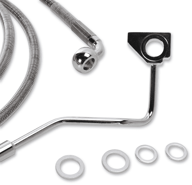 DRAG SPECIALTIES 1741-4499 Brake Line - Front - +4" - Stainless Steel — image 2 of 2