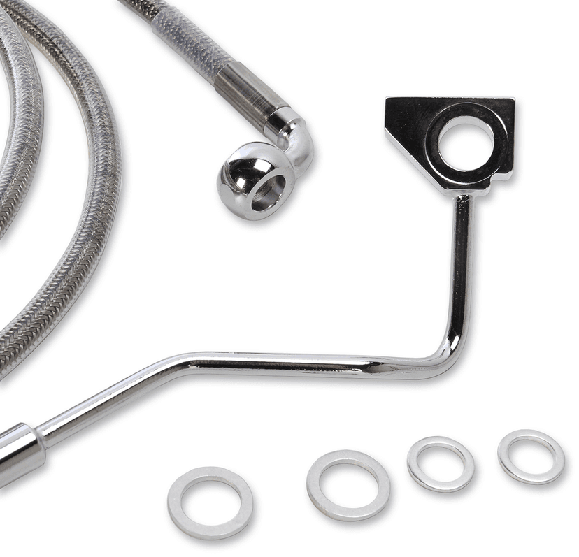 DRAG SPECIALTIES 1741-4499 Brake Line - Front - +4" - Stainless Steel — image 2 of 2