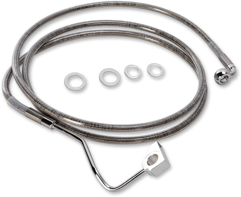 DRAG SPECIALTIES 1741-4499 Brake Line - Front - +4" - Stainless Steel — image 1 of 2