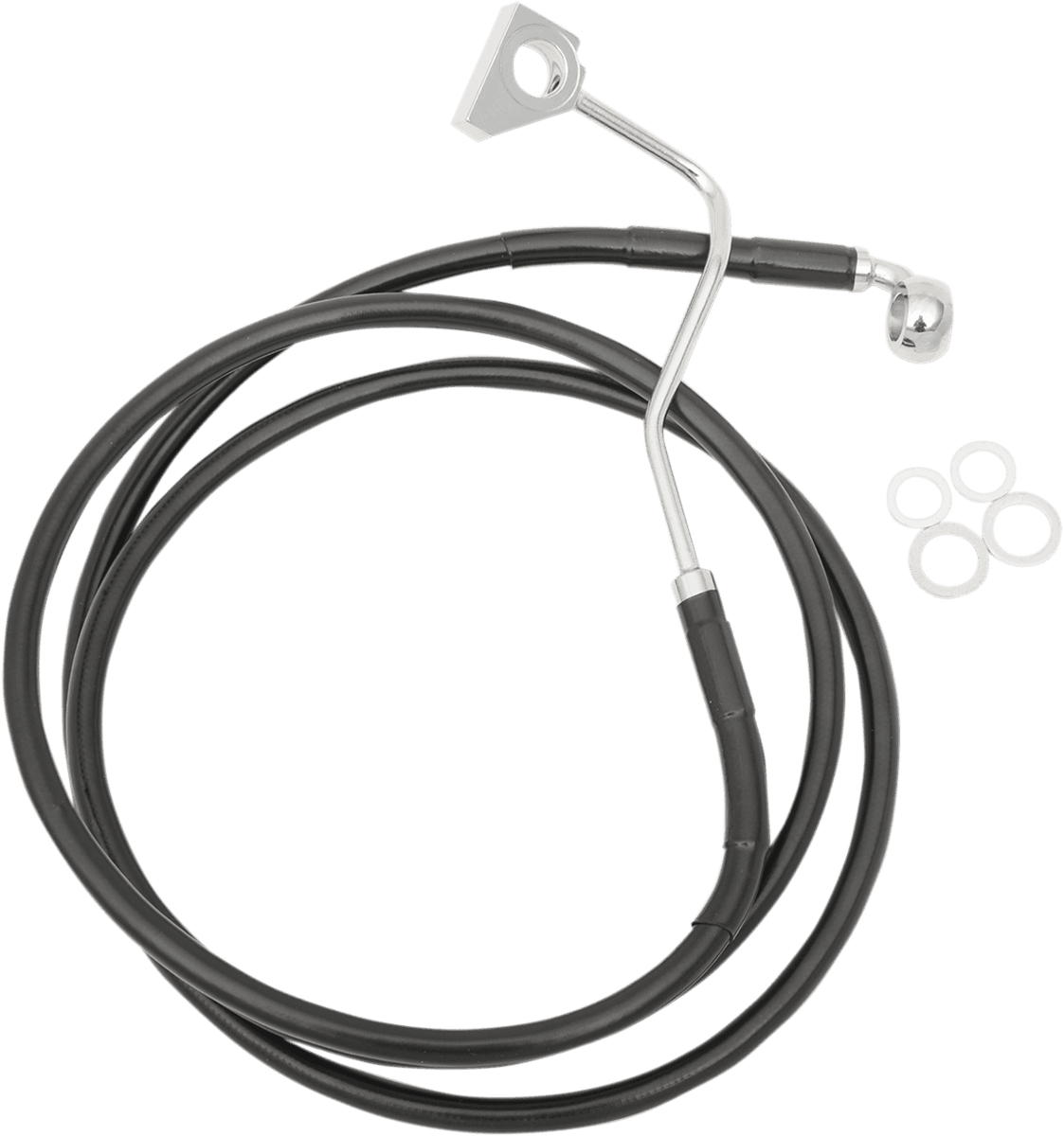 DRAG SPECIALTIES 1741-4504 Brake Line - Front (Upper) - Black