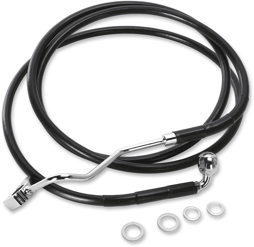 DRAG SPECIALTIES 1741-4506 Brake Line - Front (Upper) - Black - +4" — image 1 of 2