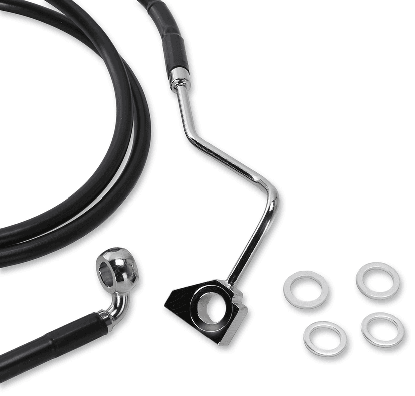 DRAG SPECIALTIES 1741-4506 Brake Line - Front (Upper) - Black - +4" — image 2 of 2