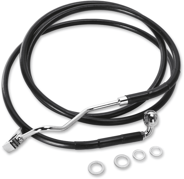 DRAG SPECIALTIES 1741-4507 Brake Line - Front (Upper) - Black - +6" — image 1 of 2