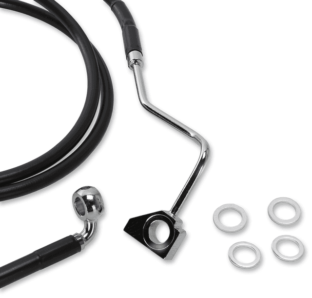 DRAG SPECIALTIES 1741-4507 Brake Line - Front (Upper) - Black - +6" — image 2 of 2