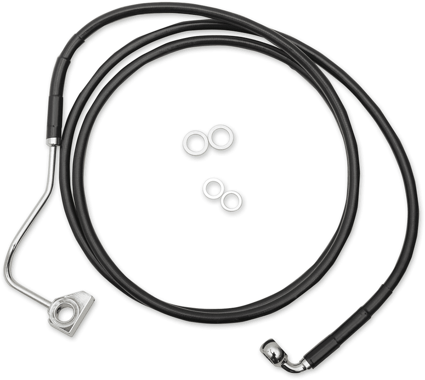 DRAG SPECIALTIES 1741-4508 Brake Line - Front (Upper) - Black - +8"