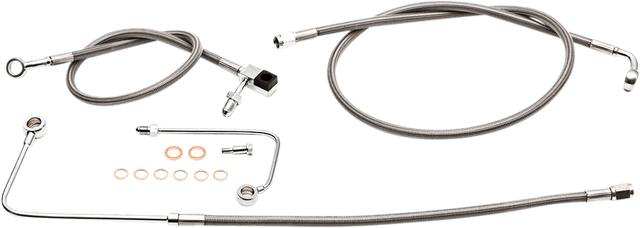 LA CHOPPERS 1741-4625 Brake Lines - 12" - 14" Ape Hanger Handlebars - Stainless Steel
