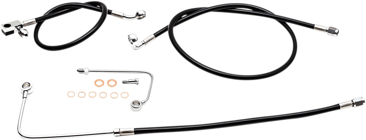 LA CHOPPERS 1741-4626 Brake Line - 12" - 14" Ape Hanger Handlebars - Black